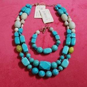 NWT Turquoise Neckace and Bracelet set